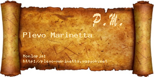 Plevo Marinetta névjegykártya